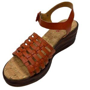 Korks Marley Strappy Wedge Sandals 8 Open Toe Platform Vegan